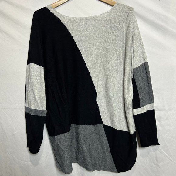 Color Block Pullover Sweater Long Sleeve Tunic Top Oversized Size 2X‎ - Picture 1 of 4